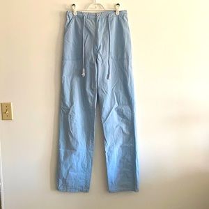 2 / $25 Vintage INC Tie Pants | w 30-33 | light denim wash & purple button